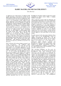 HARRY Mcgurk and the Mcgurk EFFECT Denis Burnham