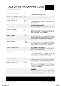 Melbourne Programme Guide