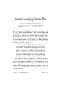 On the Political Possibilities of Therapy News: Media Responsibility and the Limits of Objectivity in Disaster Coverage
