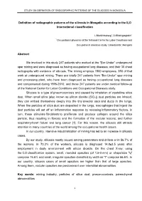 Study on Definition of Radiographic Patterns of the Silicosis in Mongolia