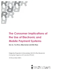 The Consumer Implications of the Use of Electronic and Mobile Payment Systems