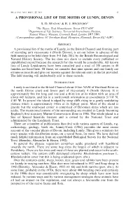 A Provisional List of the Moths of Lundy, Devon