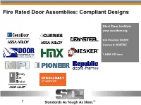 Fire Door Assemblies for Lunch and Learn