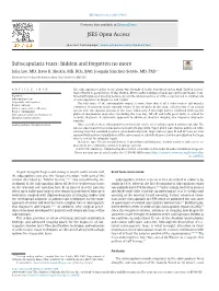 Subscapularis Tears: Hidden and Forgotten No More Julia Lee, MD, Dave R