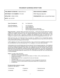 1 Preliminary Screening Report Form