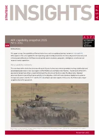 ADF Capability Snapshot 2015: Army