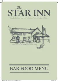 Bar Food Menu
