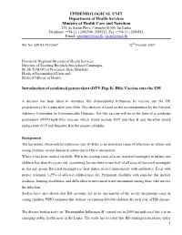 (DTP-Hep B-Hib) Vaccine Into the EPI Programme