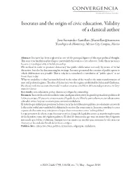Isocrates and the Origin of Civic Education. Validity of a Classical Author