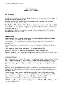 Key Architects: a Short Bibliography
