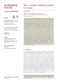 Why an Extended Evolutionary Synthesis Is Necessary Rsfs.Royalsocietypublishing.Org Gerd B