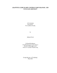 Adaptive Glide Slope Control for Parafoil and Payload Aircraft