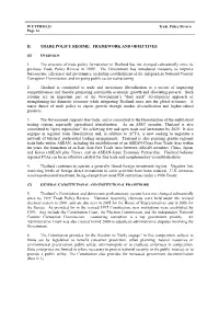 Framework and Objectives