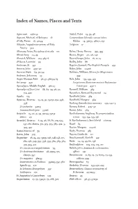 Index of Names, Places and Texts