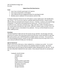 Lab Handout for Upland Game Bird Identification