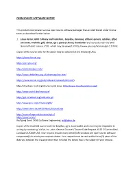 Open Source Software Notice