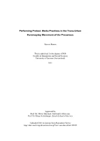 Performing Protest. Media Practices in the Trans-Urban Euromayday Movement of the Precarious