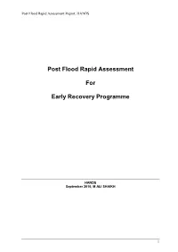 Post Flood Rapid Assessment for Early Recovery Programme
