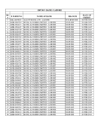 Sr. # E Form No Name of Bank Branch Date of Credit 1 Abl-0069822 Allied Bank