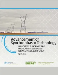 Synchrophasor Technology Advancement in ARRA Projects