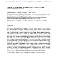 The Effects of Oncogenic G12d Mutation on K-Ras Structure, Conformation and Dynamics