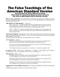 The False Teachings of the American Standard Version by Pastor Daniel S