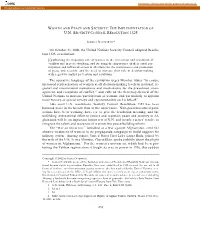 The Implementation of UN Security Council Resolution 1325