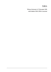 Witness Statement of 17 December 2020 with Exhibits UKSC/JFB/1-8 Attached
