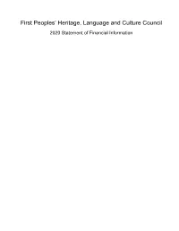 Annual Statement of Financial Information 2020