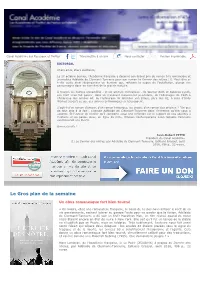 Canal Académie Sur Facebook Et Twitter Transmettre À Un Ami Nous Contacter Version Imprimable