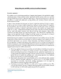 Integrating New Mobility Services in Urban Transport