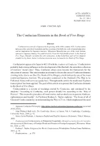 The Confucian Elements in the Book of Five Rings 1