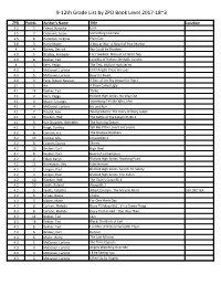 9-12Th Grade List by ZPD Book Level 2017-18~3