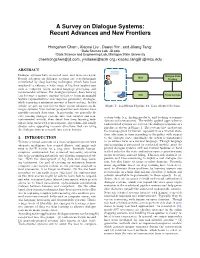 A Survey on Dialogue Systems: Recent Advances and New Frontiers