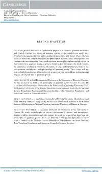 Beyond Spacetime Edited by Nick Huggett , Keizo Matsubara , Christian Wüthrich Frontmatter More Information