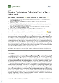 Bioactive Products from Endophytic Fungi of Sages (Salvia Spp.)