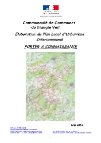 Elaboration Du Plan Local D'urbanisme Intercommunal PORTER a CONNAISSANCE