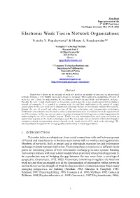 Electronic Weak Ties in Network Organisations