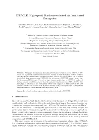 High-Speed, Hardware-Oriented Authenticated Encryption