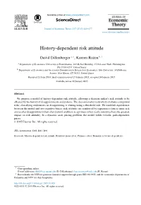 History-Dependent Risk Attitude