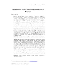 Intersubjectivity, Mimetic Schemas and the Emergence of Language