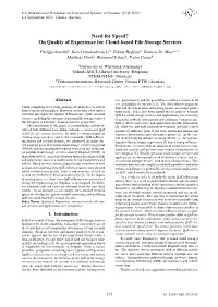 On Quality of Experience for Cloud-Based File Storage Services