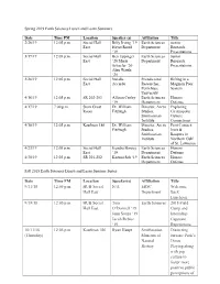 Past ERSC Seminar Series 1992-Current