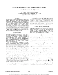 Signal Approximation Using the Bilinear Transform