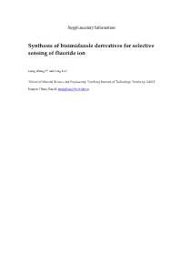 Synthesis of Bisimidazole Derivatives for Selective Sensing of Fluoride Ion
