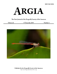 Argia the News Journal of the Dragonfly Society of the Americas