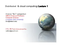 Distributed & Cloud Computing: Lecture 1