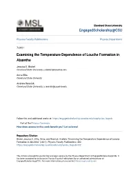 Examining the Temperature Dependence of Louche Formation in Absinthe