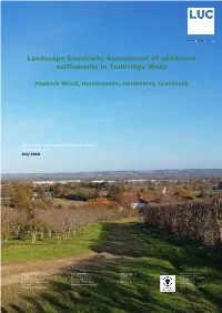 Landscape Sensitivity Assessment of Additional Settlements in Tunbridge Wells