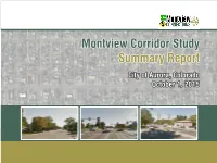 Montview Corridor Study Summary Report City of Aurora, Colorado October 1, 2015